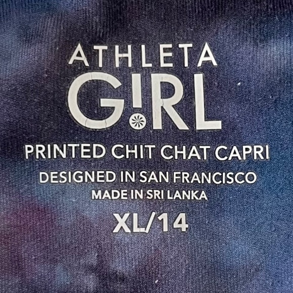 Athleta Girl "Printed Chit Chat capris in watercolor" - Picture 2 of 4